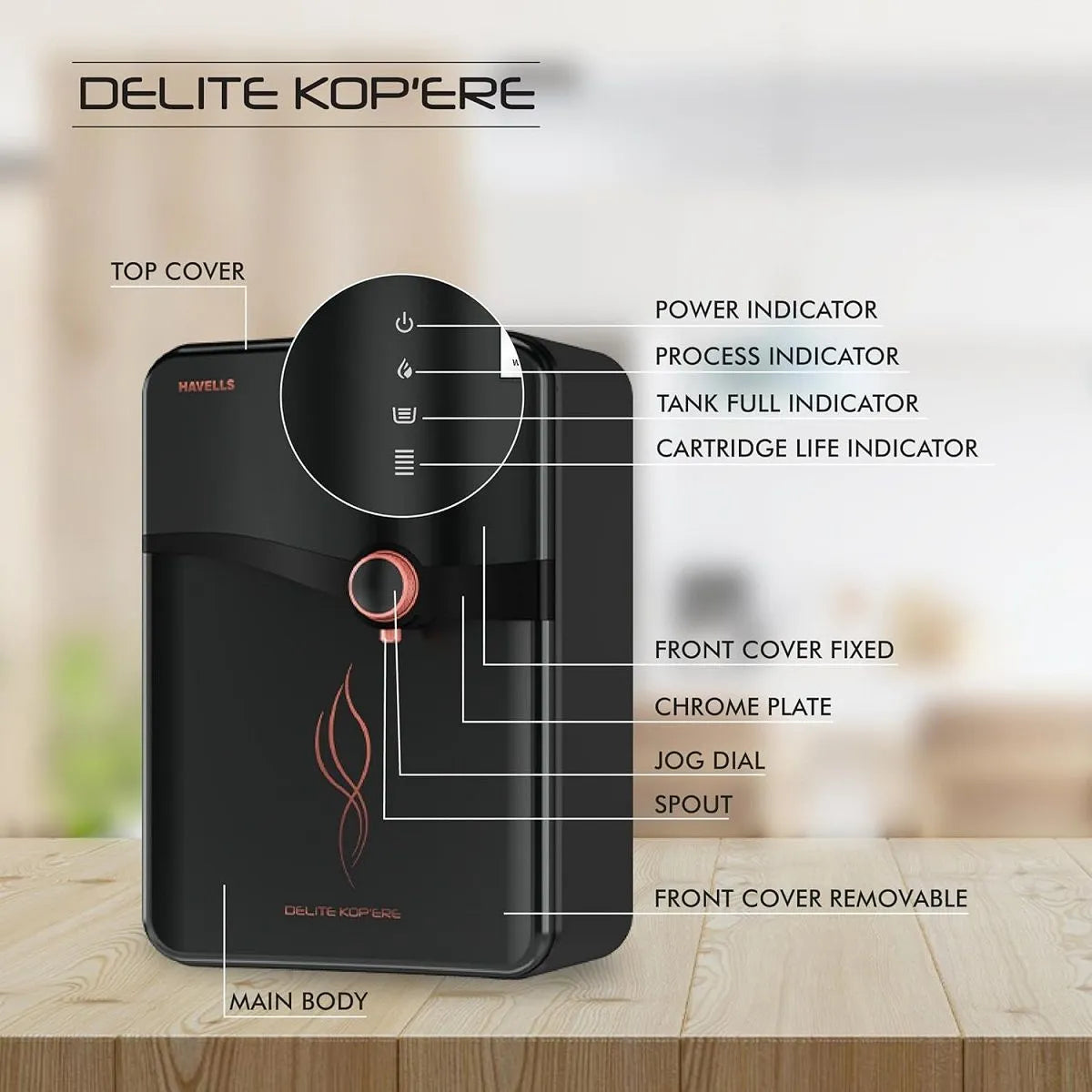 Havells Delite Kop'ere RO + Alkaline Water Purifier